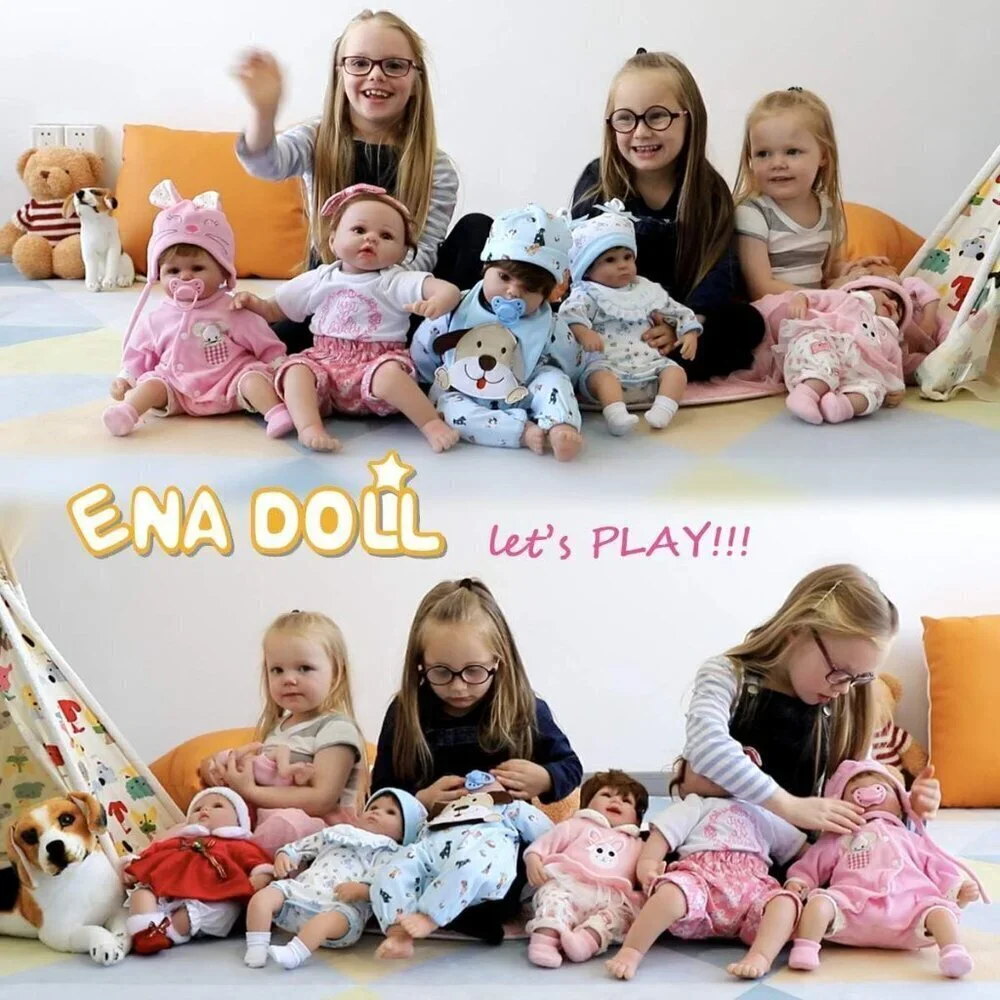 🆕16nch Soft Cloth Body Newborn Baby Doll Poseable Limbs Pink Mouse Doll Girl